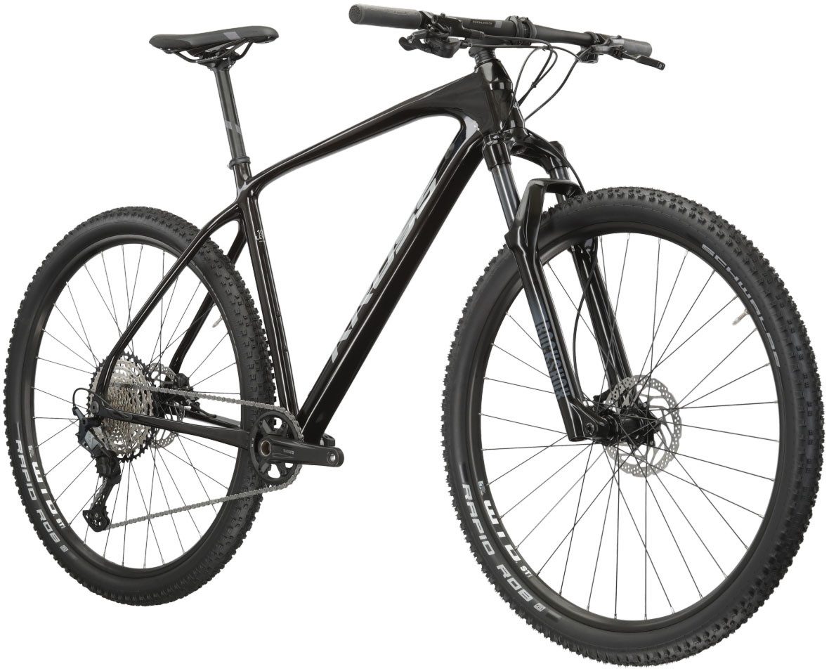 Kross Mountainbike Mountainbike Hardtail Level 10.0 Schwarz, 12 Gang Shimano DEORE SLX M7100 Schaltwerk, Kettenschaltung, mit Carbon-Rahmen und -Gabel