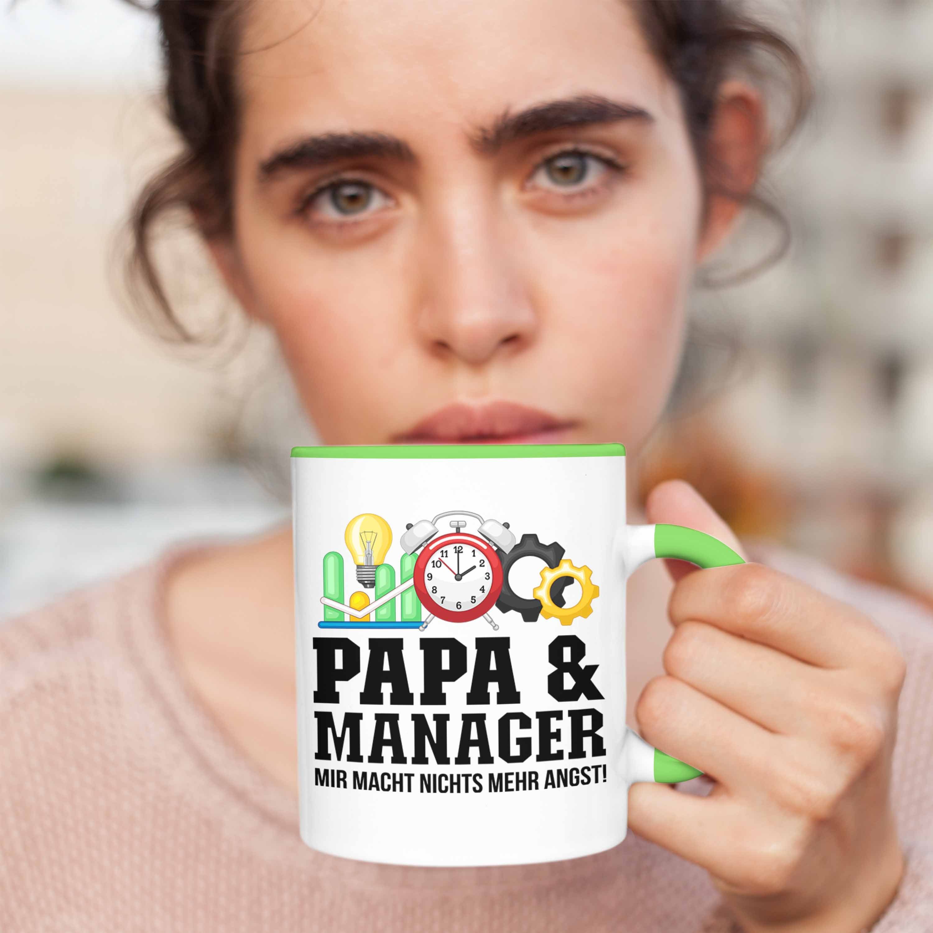 Trendation Tasse und Geschenkidee Manager - Manager Papa Trendation Tasse Grün für Vater Geb