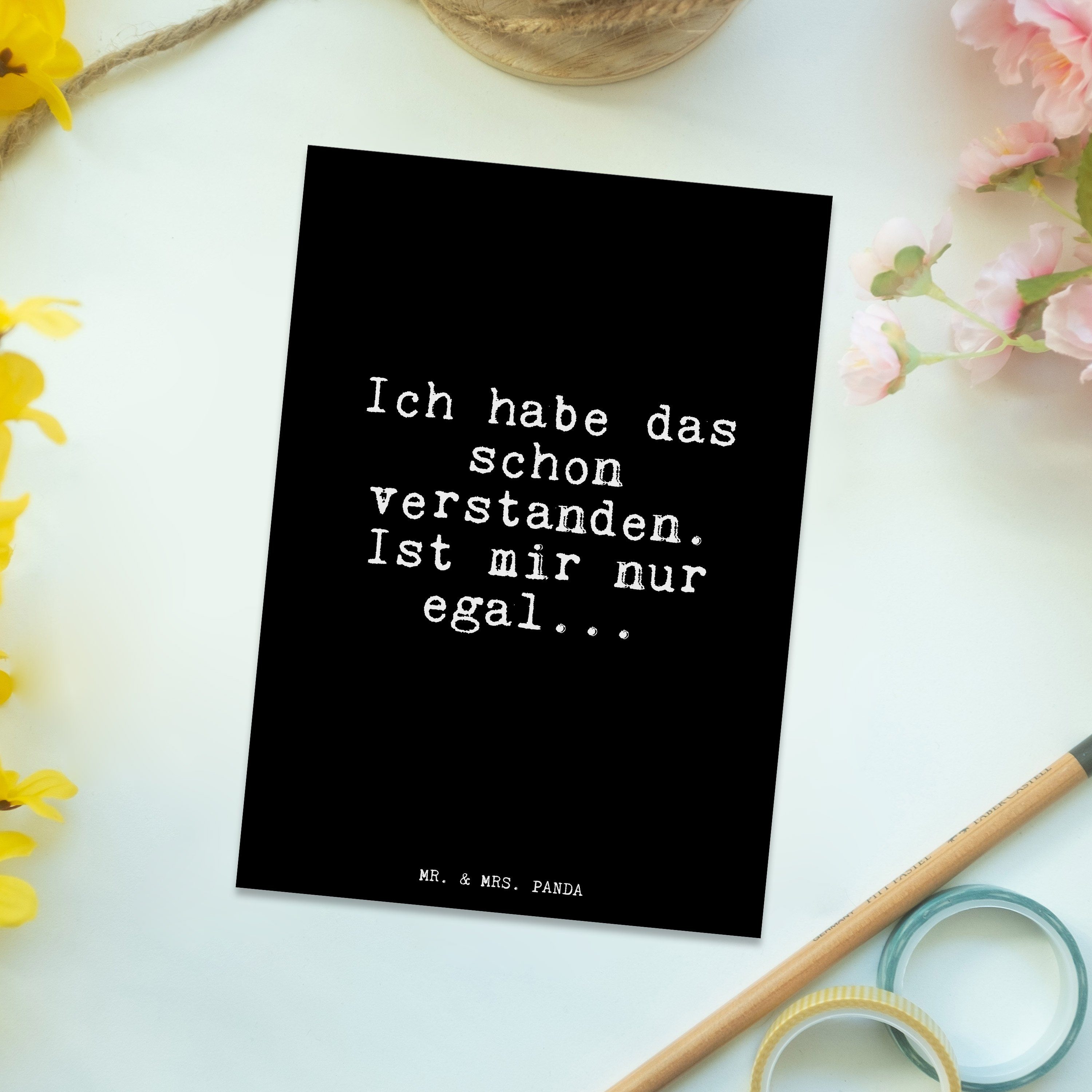 Mr. & das Grußkarte, Schwarz Panda Sohn, - Geschenk, habe - schon... Weisheit Postkarte Ich Mrs