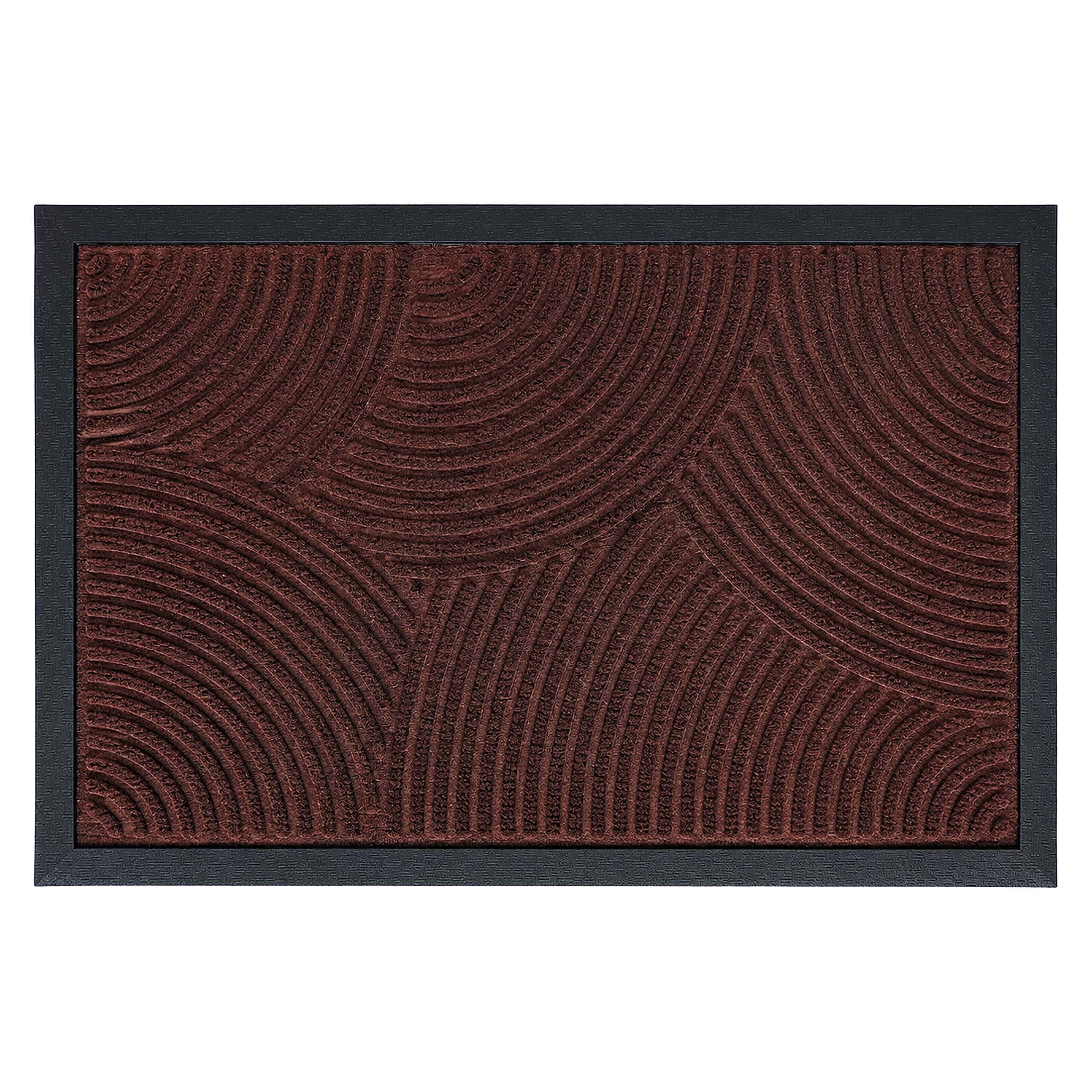 relaxdays Fußmatte Polypropylen mit Rillen, Rechteckig, Höhe: 10 mm, Wellen Rotbraun, 60 x 40 cm