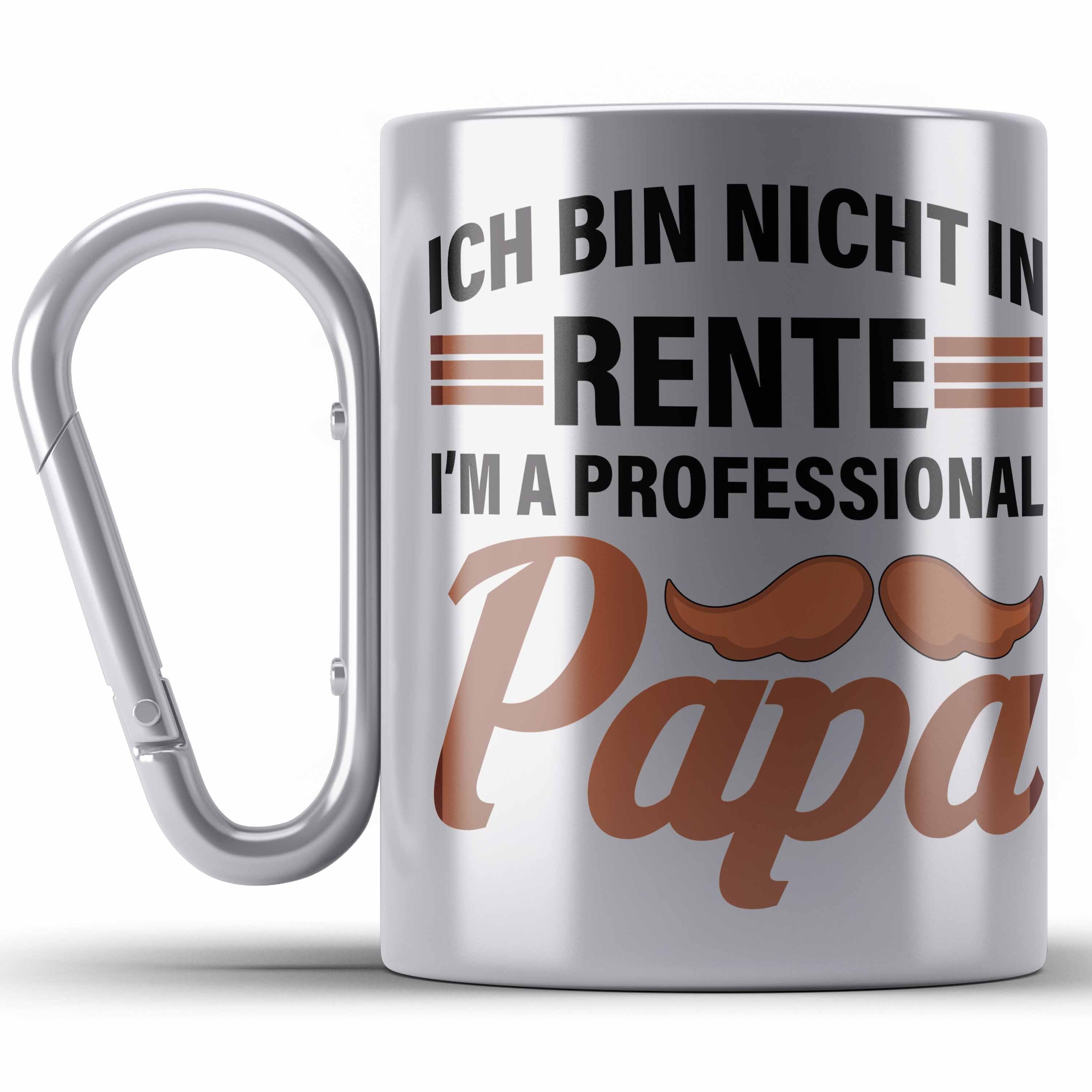 Trendation Thermotasse Renter Edelstahl Tasse mit Spruch Ruhestand Geschenk Rente Mann Lustig Silber