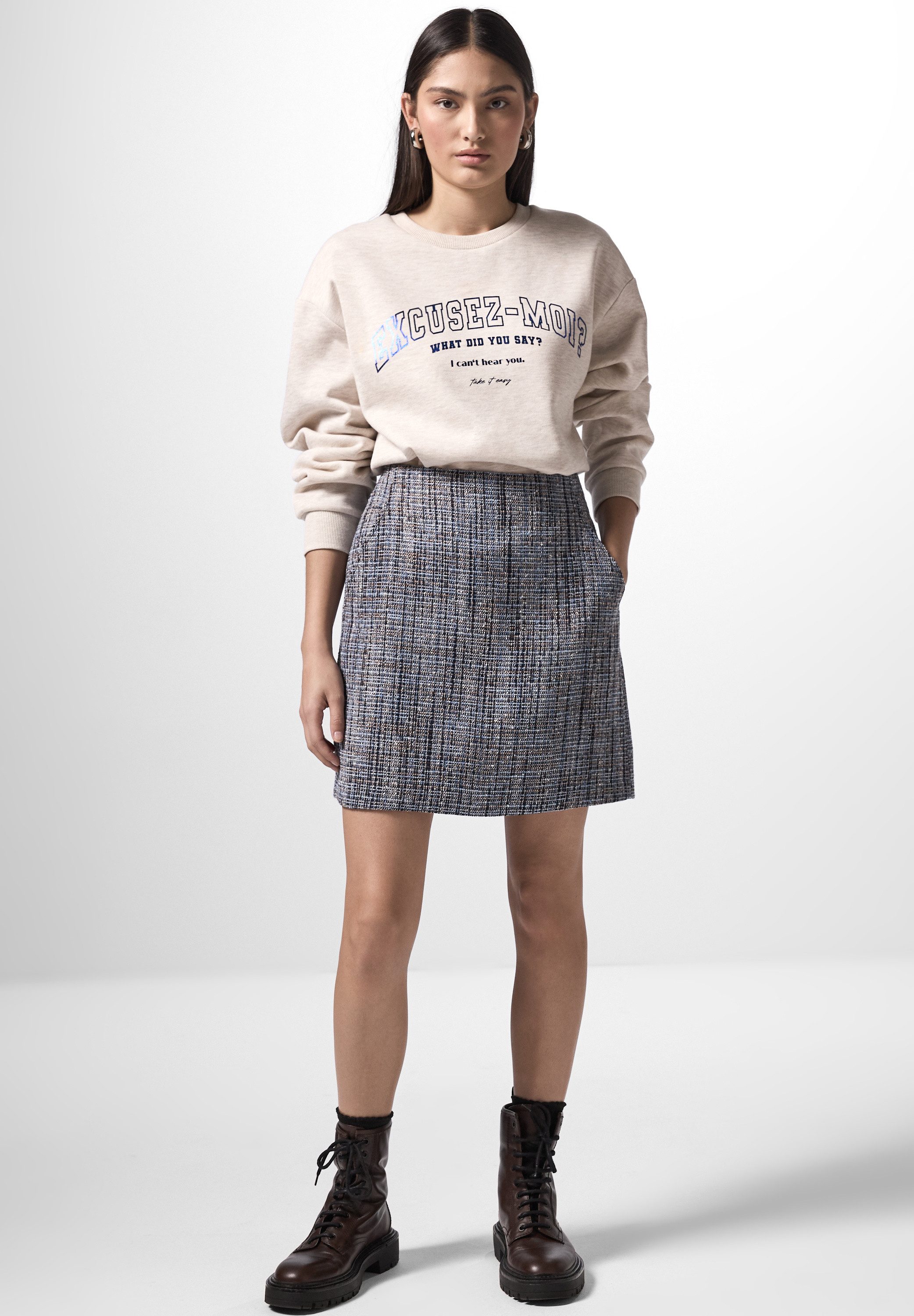 STREET ONE STUDIO Minirock mit Reißverschluss und Taschen