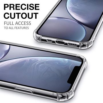 CoolGadget Handyhülle Transparent als 2in1 Schutz Cover Set für das Apple iPhone 12 / 12 Pro 6,1 Zoll, 2x Glas Display Schutz Folie + 1x Case Hülle für iPhone 12 12 Pro