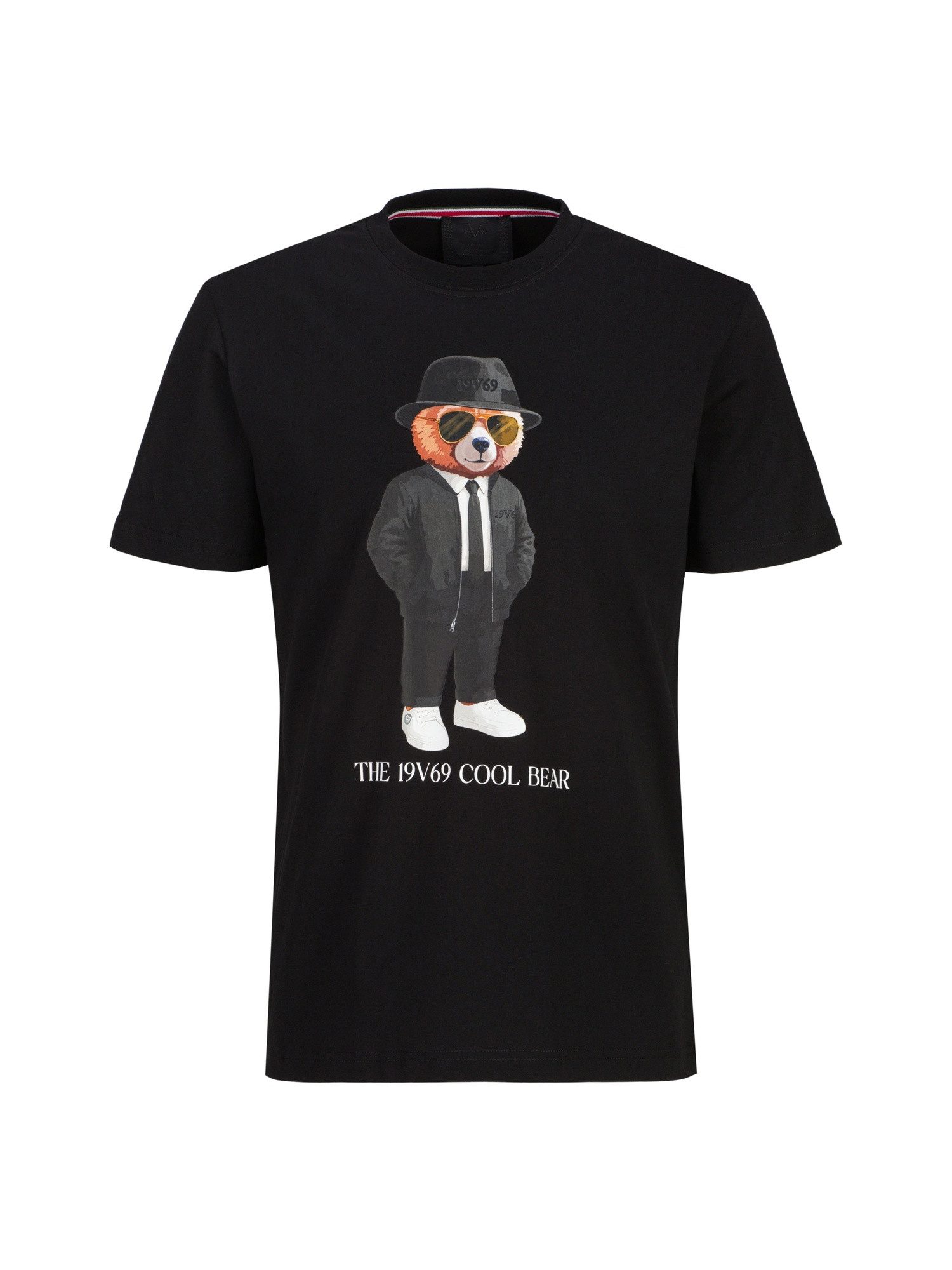 19V69 ITALIA T-Shirt Rafael Cool Teddy Herren aus Baumwolle, Print mit Rundhals