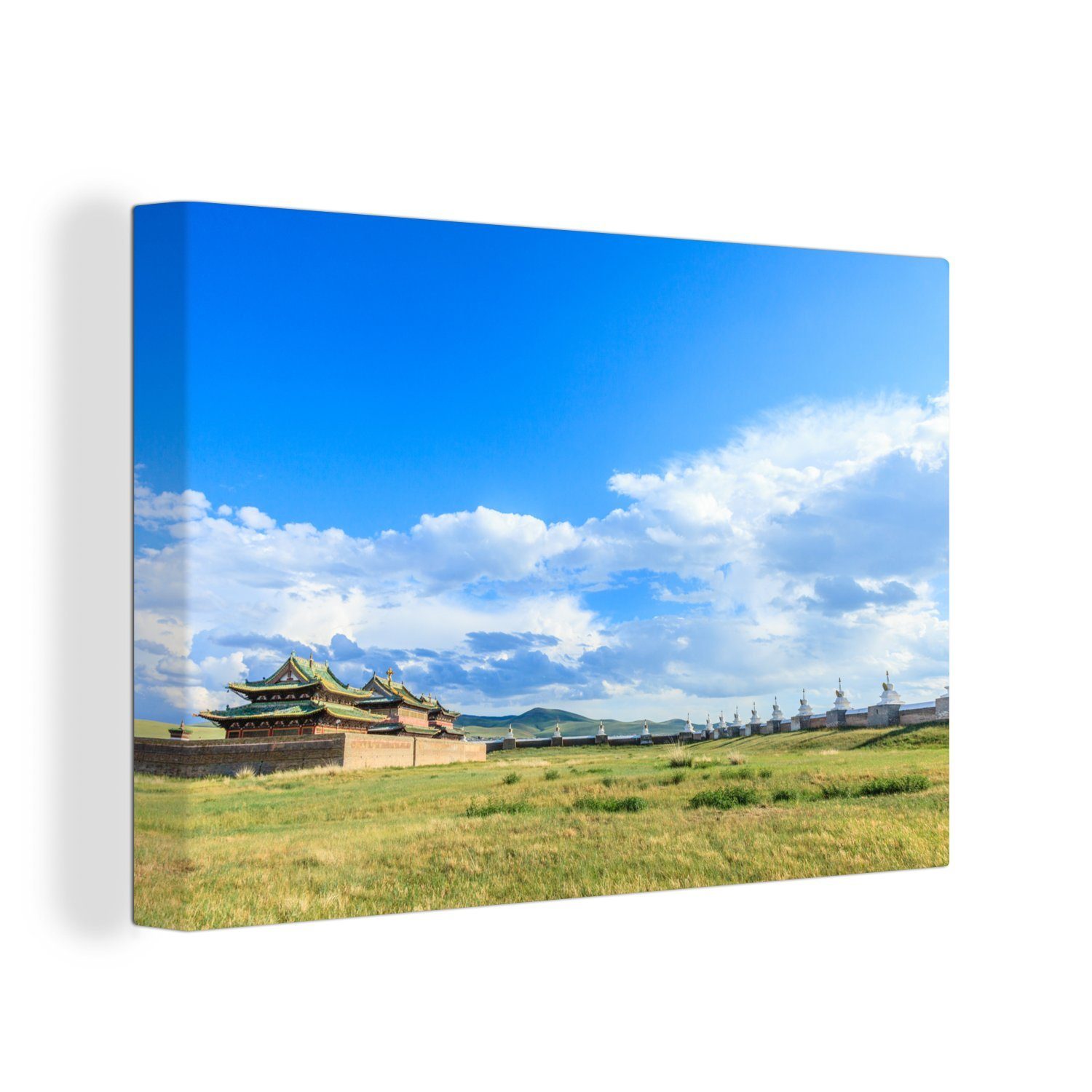 OneMillionCanvasses® Leinwandbild Das Erdene Zuu-Kloster in Asien am Mittag, (1 St), Wandbild Leinwandbilder, Aufhängefertig, Wanddeko, 30x20 cm