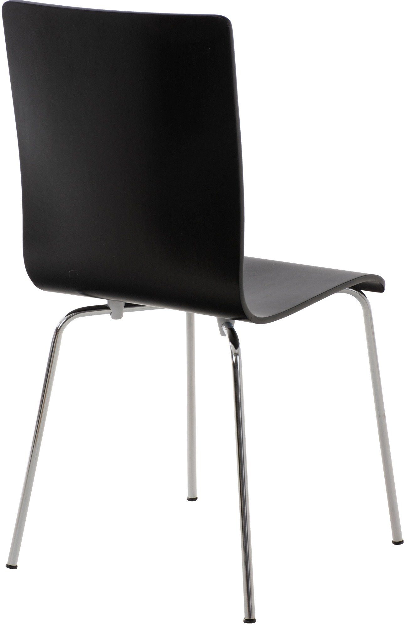 Besucherstuhl schwarz ergonomisch Metallgestell Pepe, Holzsitz geformter & CLP