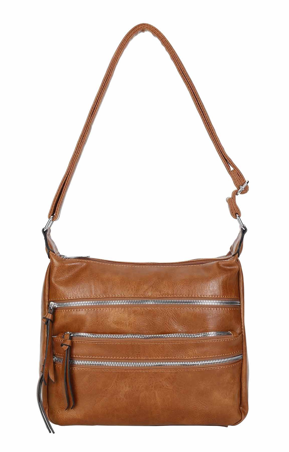 ITALYSHOP24 Schultertasche Damen Hand-Tasche XL Shopper Umhängetasche Cross body Over Hobo Bag, Henkeltasche für Reise Urlaub Sport, viele Fächer, langes Schultergurt