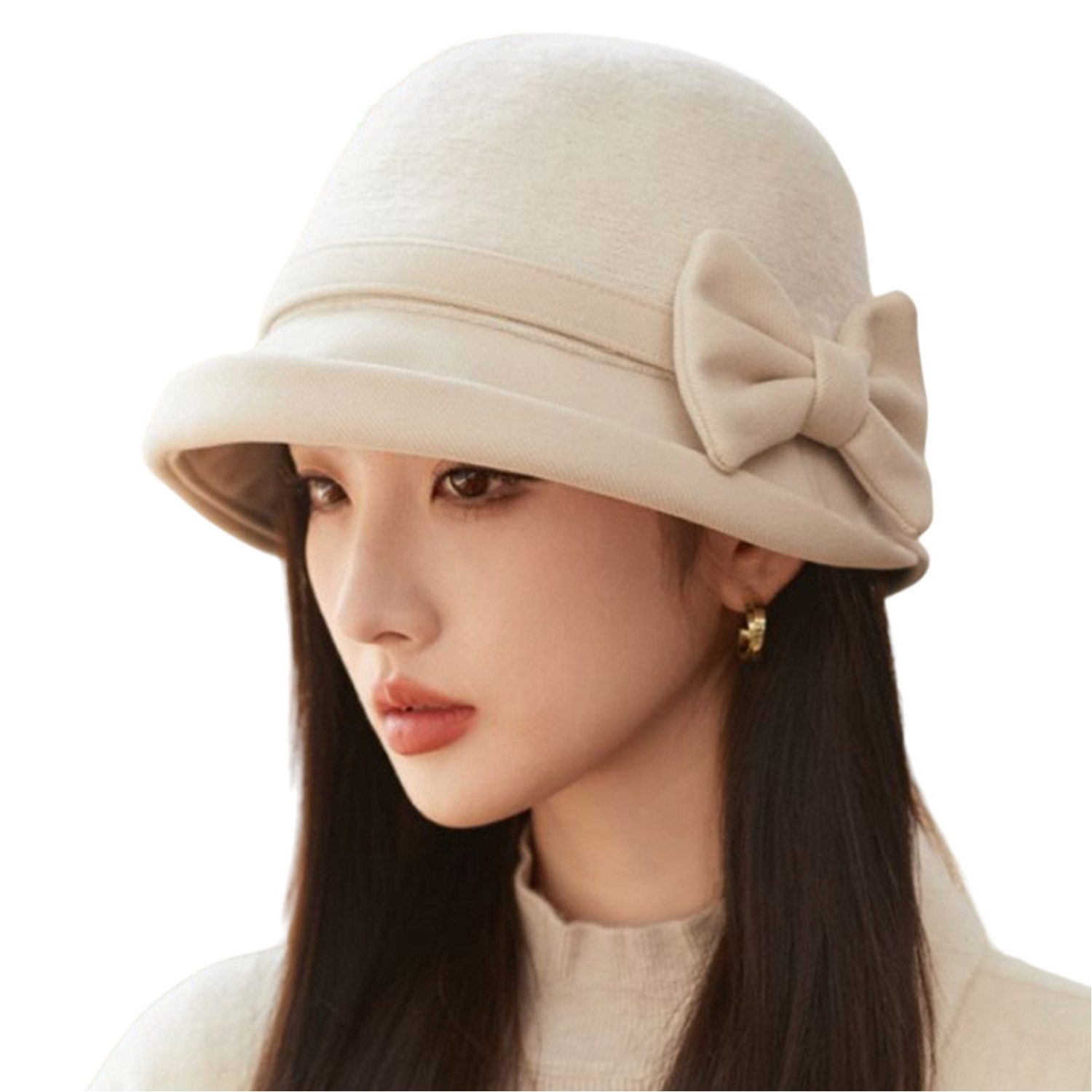 Refttenw Fischerhut DamenFischerhut,Trendiger Bucket Hat mit Krempe,warm ha günstig online kaufen