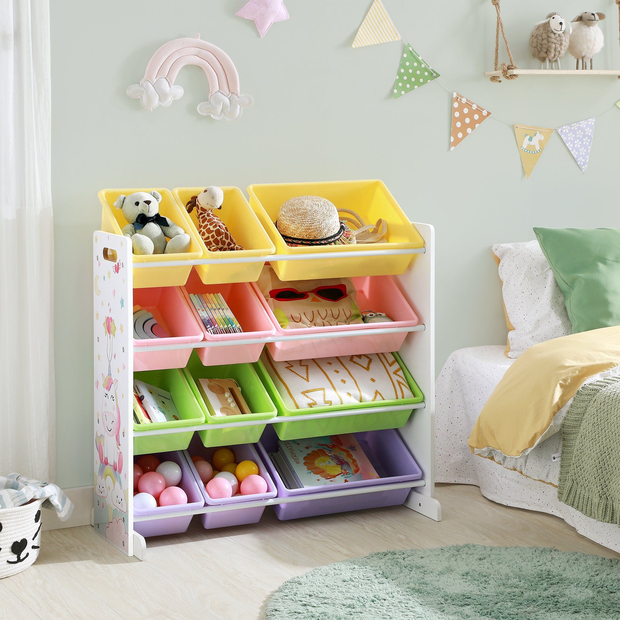 SONGMICS Aufbewahrungsbox »Kinderregal«, Spielzeugregal, 86/106 x 26,5 x 78 cm, weiß online ...