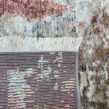 Teppich Abstrakter Seidenoptik Teppich, glänzend & weich, creme rot, Carpetia, rechteckig, Höhe: 7 mm