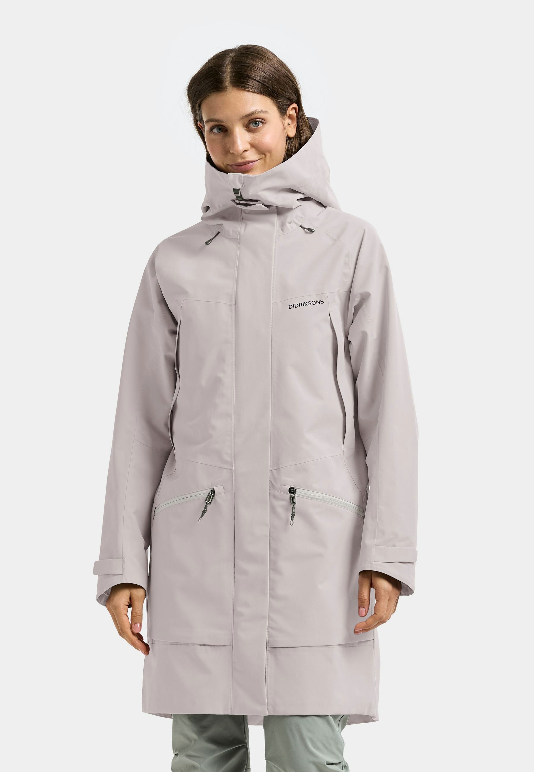 Didriksons Parka Damen Übergangsjacke Mantel Wasserdicht ILMA mit Kapuze mit Taschen