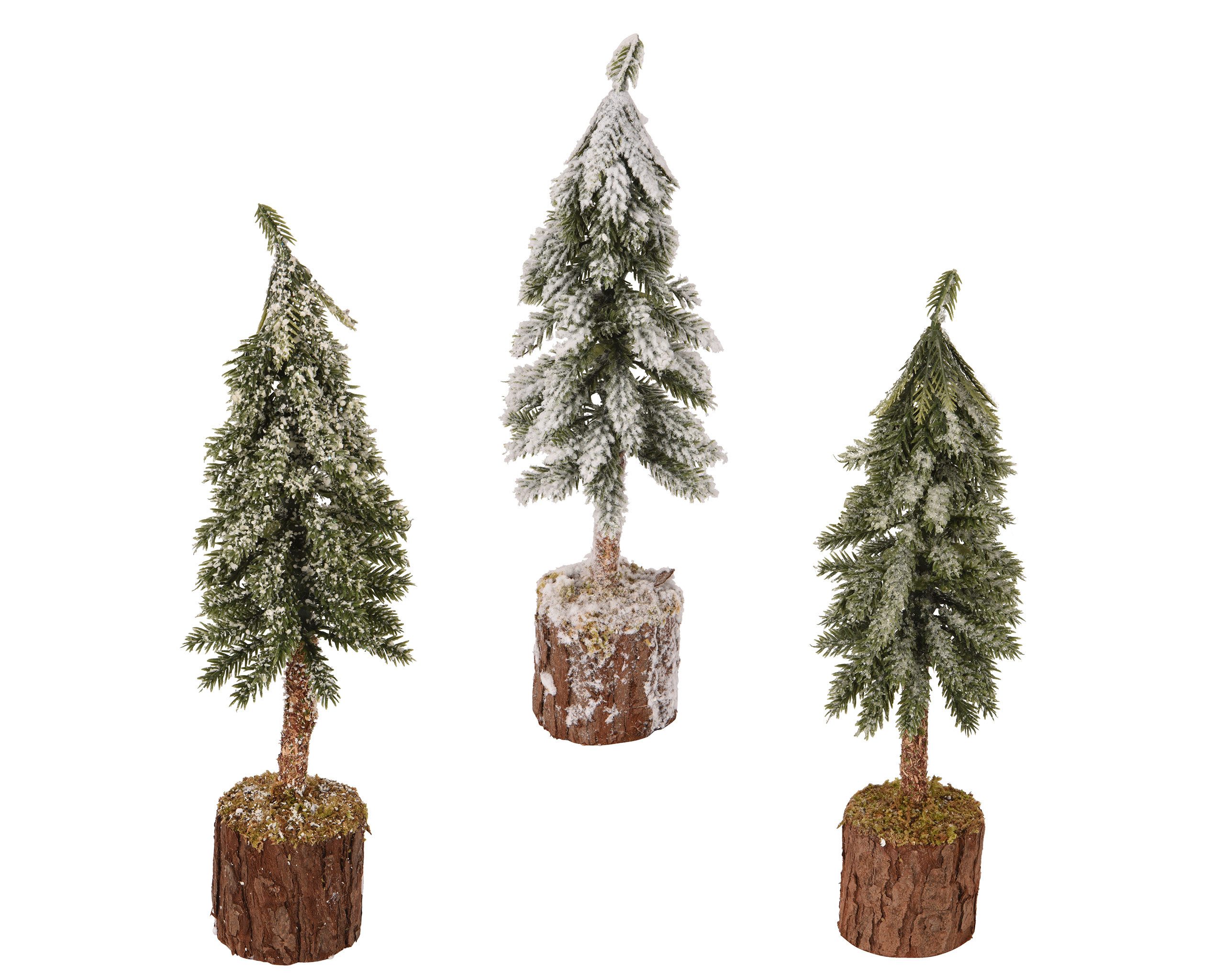 Kaemingk Künstlicher Weihnachtsbaum, Tannenbaum künstlich mit Holzsockel 26cm 1 Stück sortiert