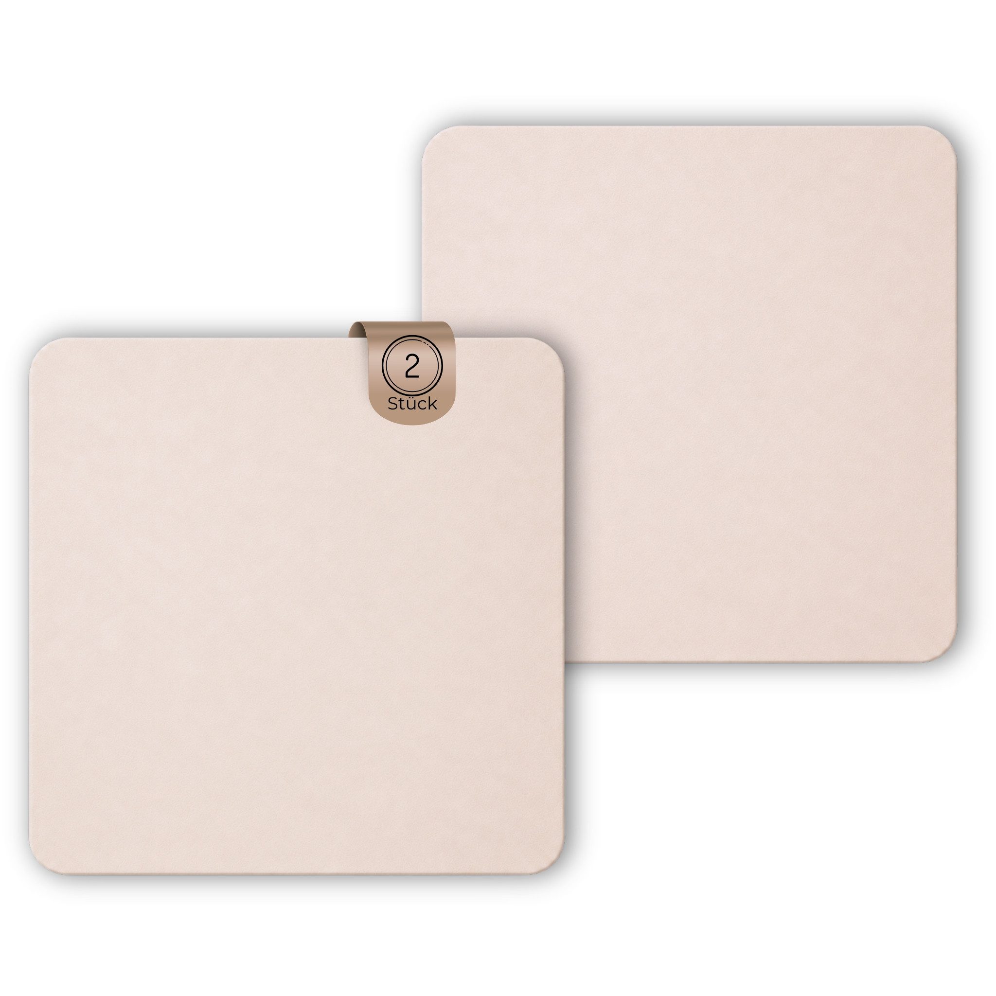 matches21 HOME & HOBBY Abtropfmatte 2er Set Geschirr Abtropfmatten, in beige 40x40 cm, Saugstarke Spülmatte & Kaffeematte Leder-Optik