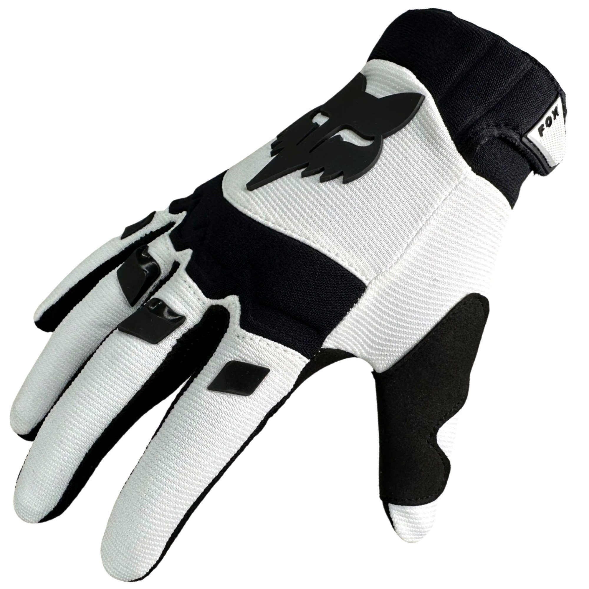 Dirtpaw Fahrradhandschuhe Fox Fox Weiß Glove Retro Racing Handschuhe