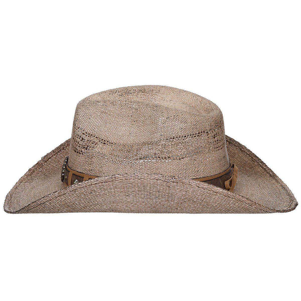 "Colorado", Style FoxOutdoor braun Strohhut Western mit Hutband mit Strohhut, Hutband,