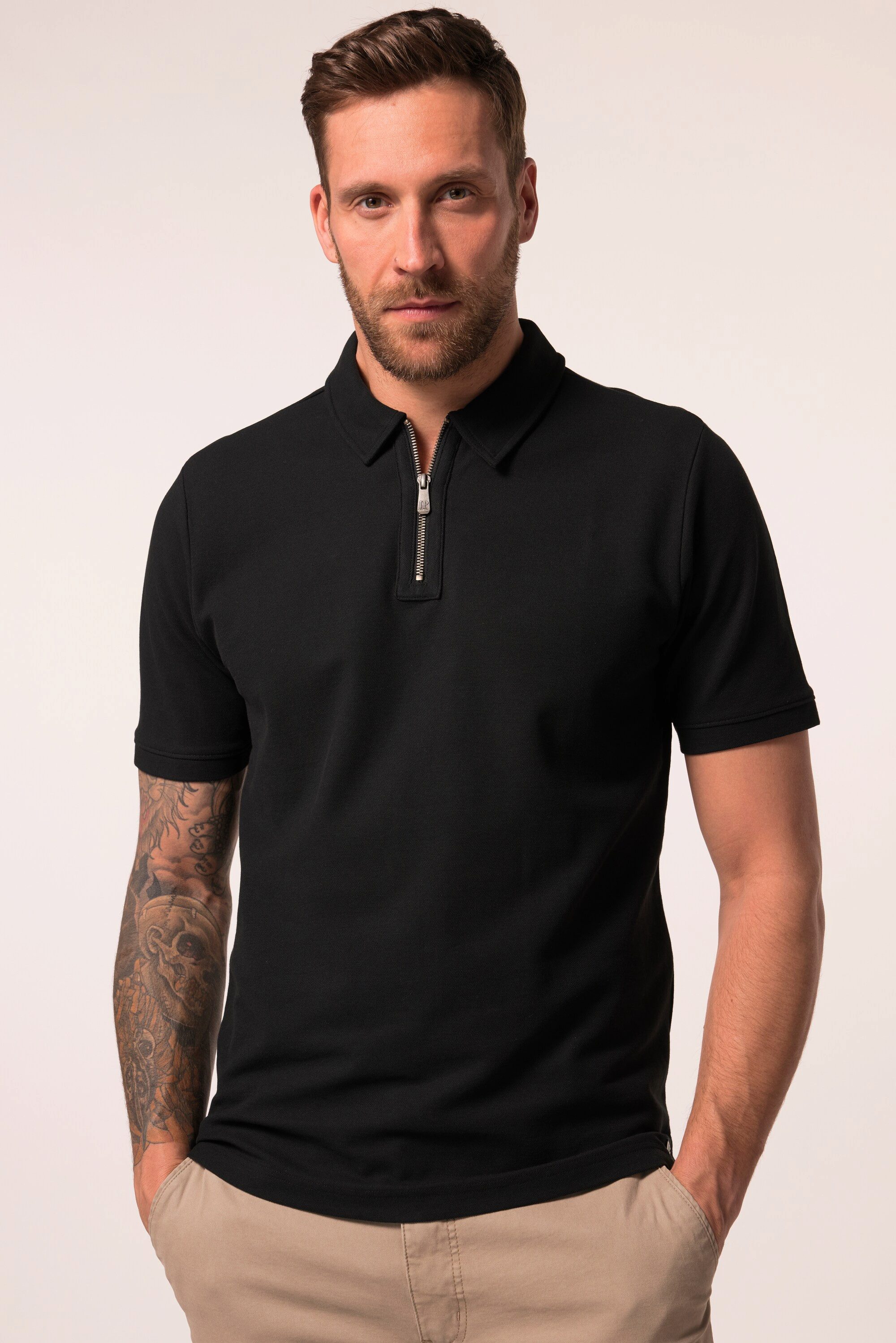 Poloshirt JP1880 Poloshirt Halbarm Piqué Zipper bis 8 XL