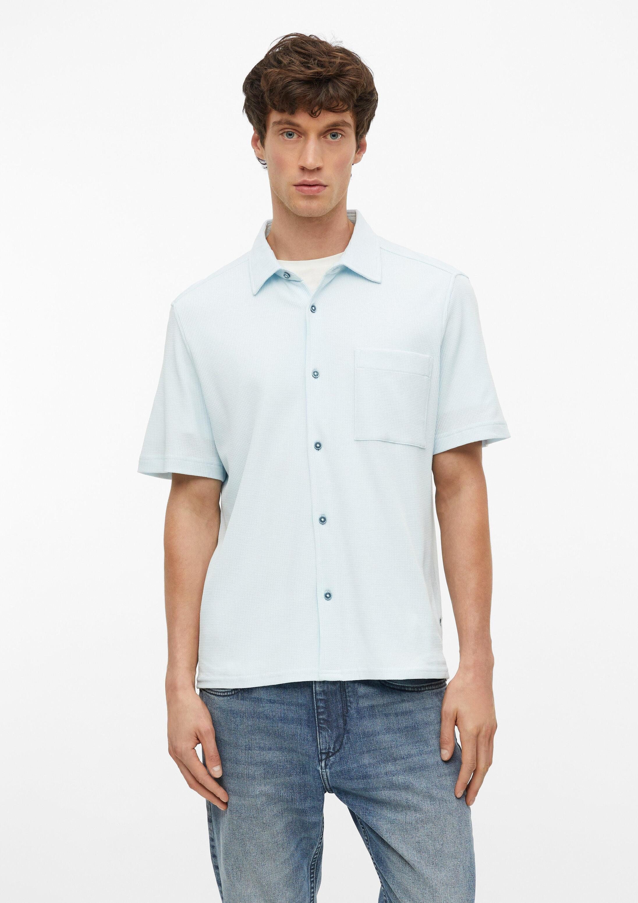 s.Oliver Kurzarmhemd Hemd Relaxed Fit: Kurzarmhemd aus Waffelpiqué