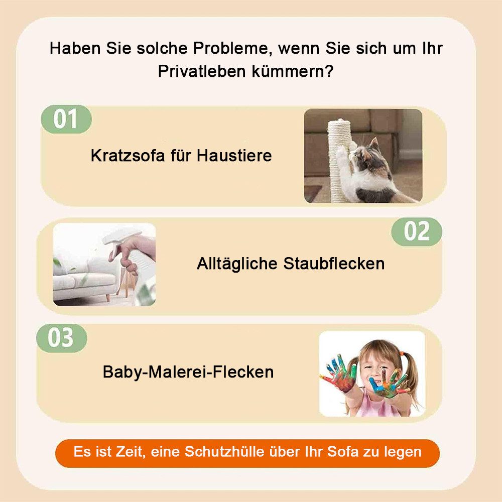TUWENA Sofabezug Sofabezug für alle Jahreszeiten, Sofa Abdeckung 1 2 3 4 Sitzer – Bild 5 von 5