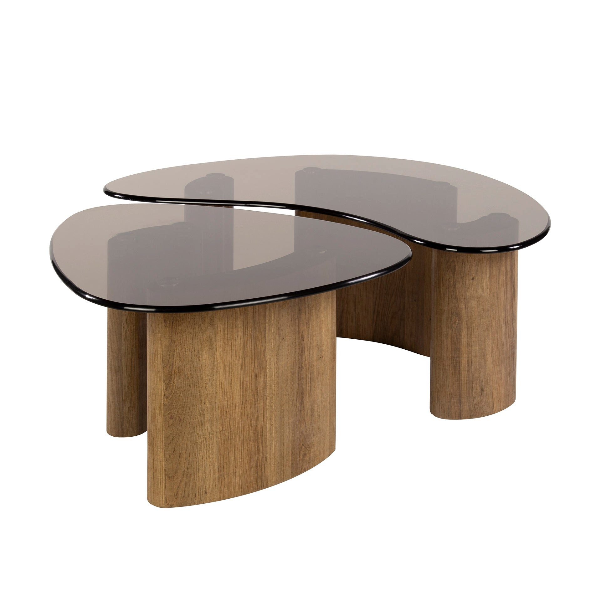 Luxusbetten24 Couchtisch Aurora, mit Tischplatten aus Rauchglas