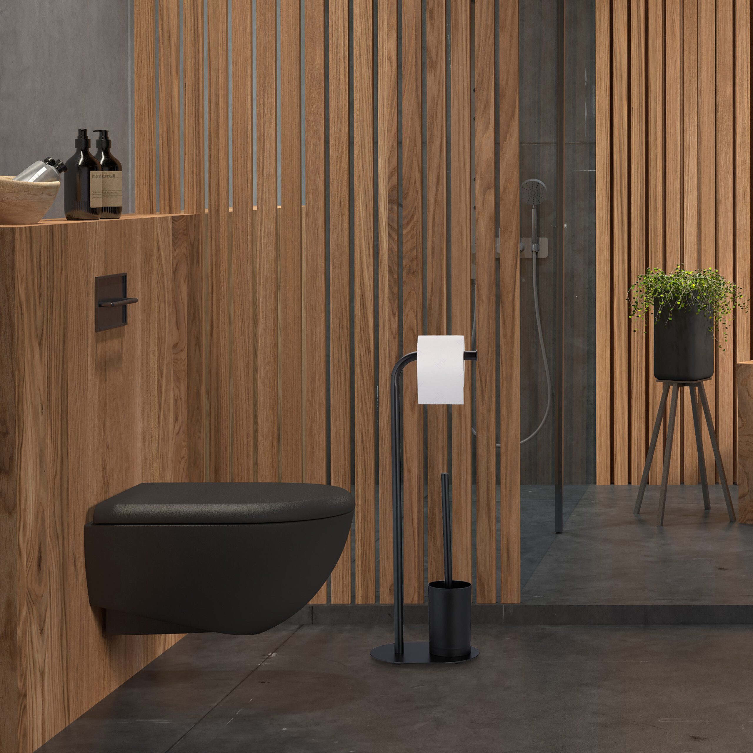 relaxdays WC-Garnitur mit 2 Ersatz Bürstenköpfe günstig online kaufen