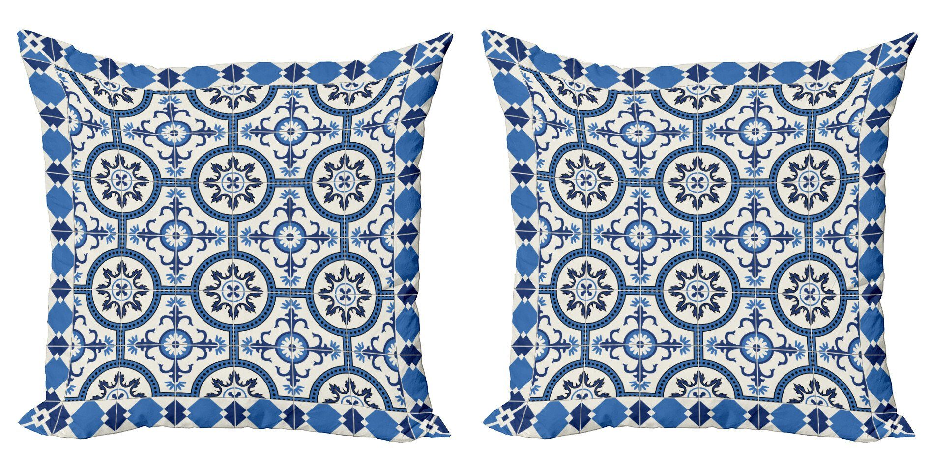 Kissenbezüge Modern Accent Doppelseitiger Digitaldruck, Abakuhaus (2 Stück), Retro marokkanische Mosaic