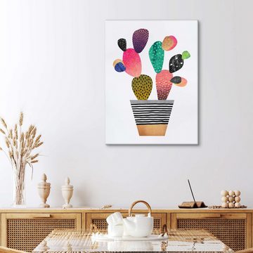 Posterlounge Leinwandbild Elisabeth Fredriksson, Happy Cactus, Esszimmer Skandinavisch Grafikdesign