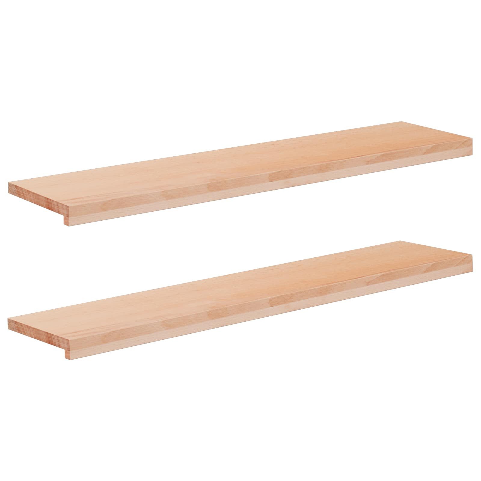 vidaXL Fensterbank Fensterbänke 2 stk. Natur 110 x 30 x 2 cm Massivholz Buche