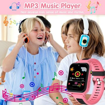 LITEYPP Telefon Kinder's Smartwatch, mit Anruf SOS Spiele Musik Player Video Kamera Wecker Taschenlampe