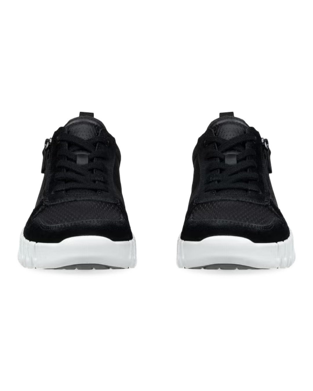 Ecco Gruuv Zip Lace (Premium-Leder) schwarz Damen Sneaker