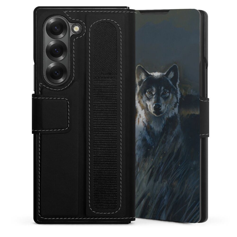DeinDesign Handyhülle Wolf Natur Malerei Wolf 2, Samsung Galaxy Z Fold 6 Hülle Handy Flip Case Wallet Cover