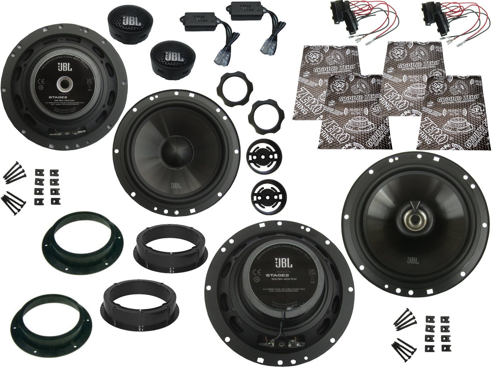 DSX JBL Boxen für VW Golf 5 1Km Bj 03-12 Tür vorne hinten Dämmmatte 1200 W Auto-Lautsprecher (150 W)