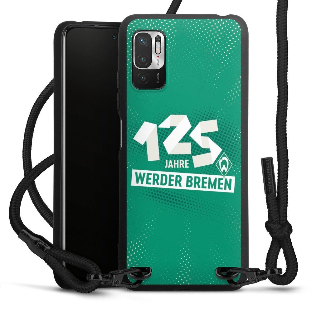 DeinDesign Handyhülle 125 Jahre Werder Bremen Offizielles Lizenzprodukt, Xiaomi Redmi Note 10 5G Premium Handykette Hülle mit Band