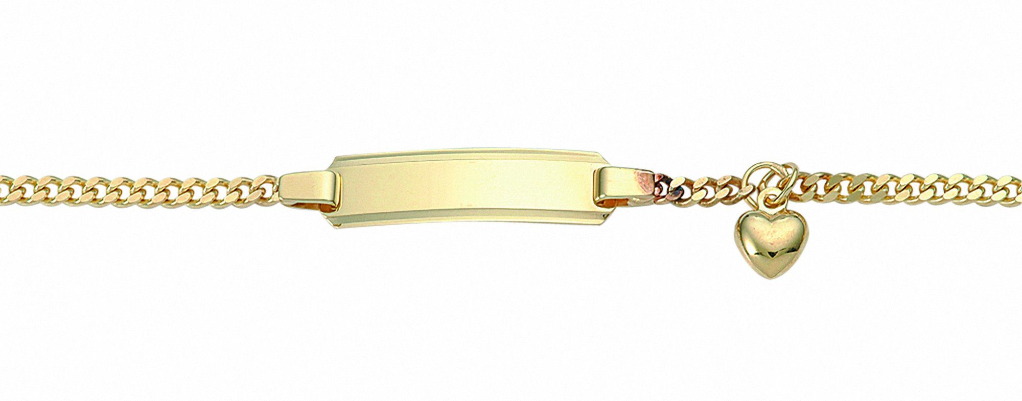 Adelia´s Goldarmband 585 Gold Flach Panzer Armband Mit Motiven 16 cm, 585 Gold Goldschmuck für Damen