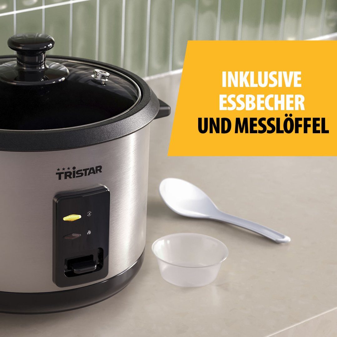 Tristar Reiskocher Tristar RK-6148 Reiskocher – 1,8 L Fassungsvermögen – Edelstahlgehäuse, 700 W, 1,8 L Inhalt - Edelstahlgehäuse