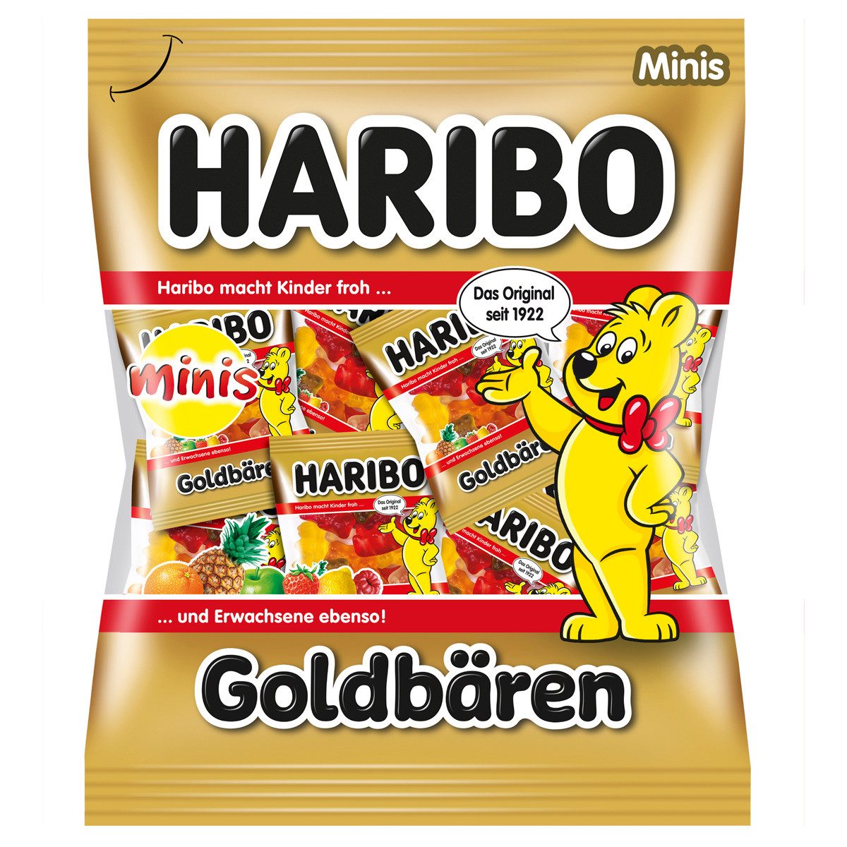 HARIBO Süßigkeit, Haribo Goldbären im praktischen Mini Format 20 Minibeutel 250g