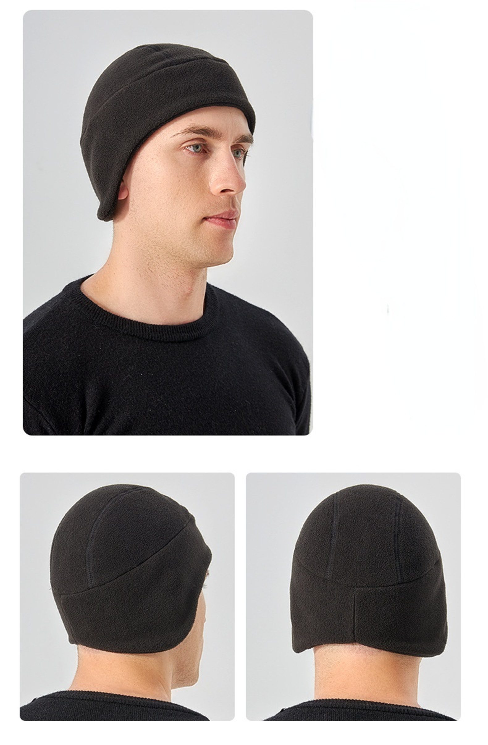 Blusmart Unterhelmmütze Warme Radmütze für Herbst/Winter (Mütze mit Ohrenklappen für optimalen Kälteschutz, Verdicktes Material für extra Wärme / Unisex) Kann unter einem Helm getragen werden