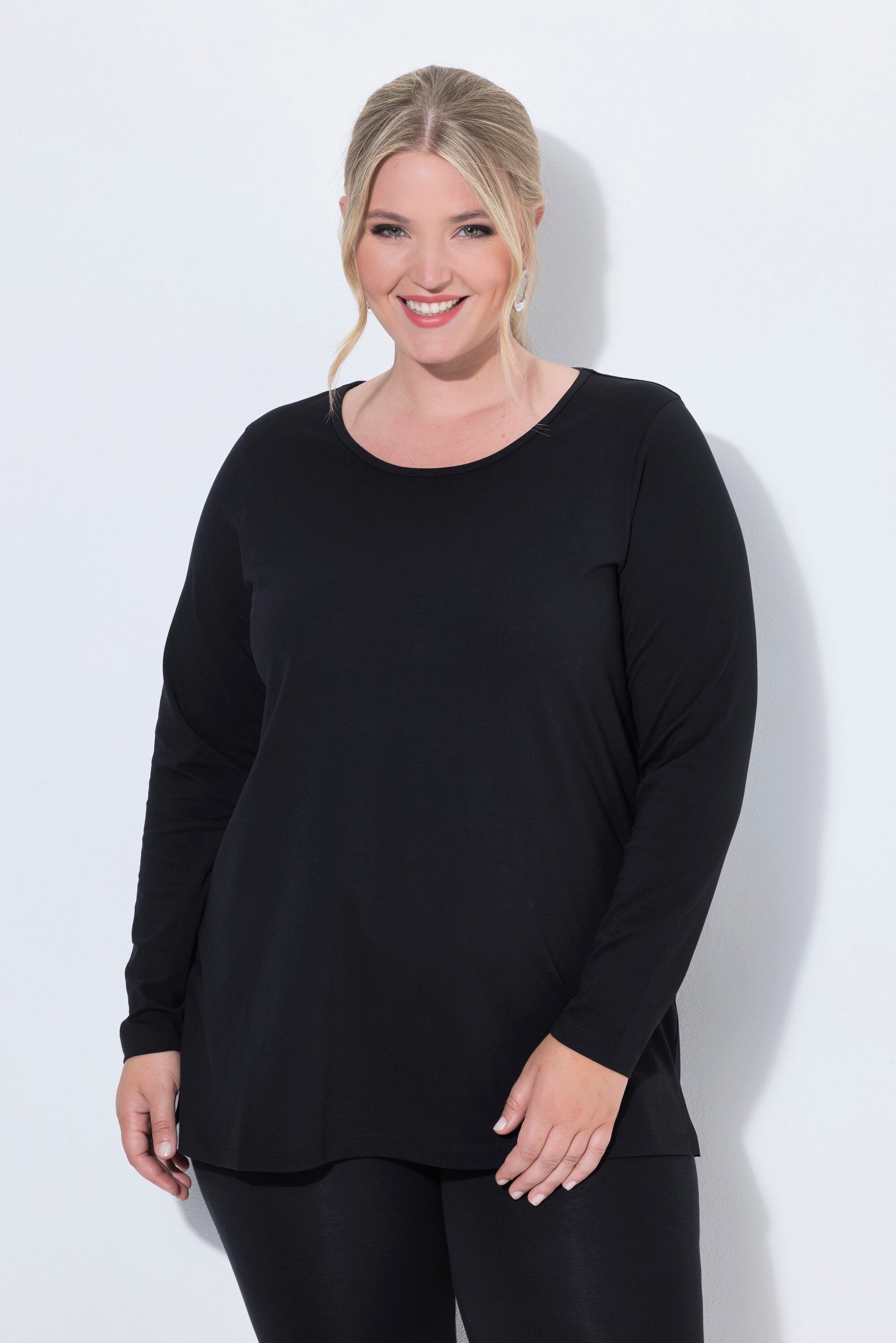 MIAMODA T-Shirt Longsleeve A-Linie Seitenschlitze