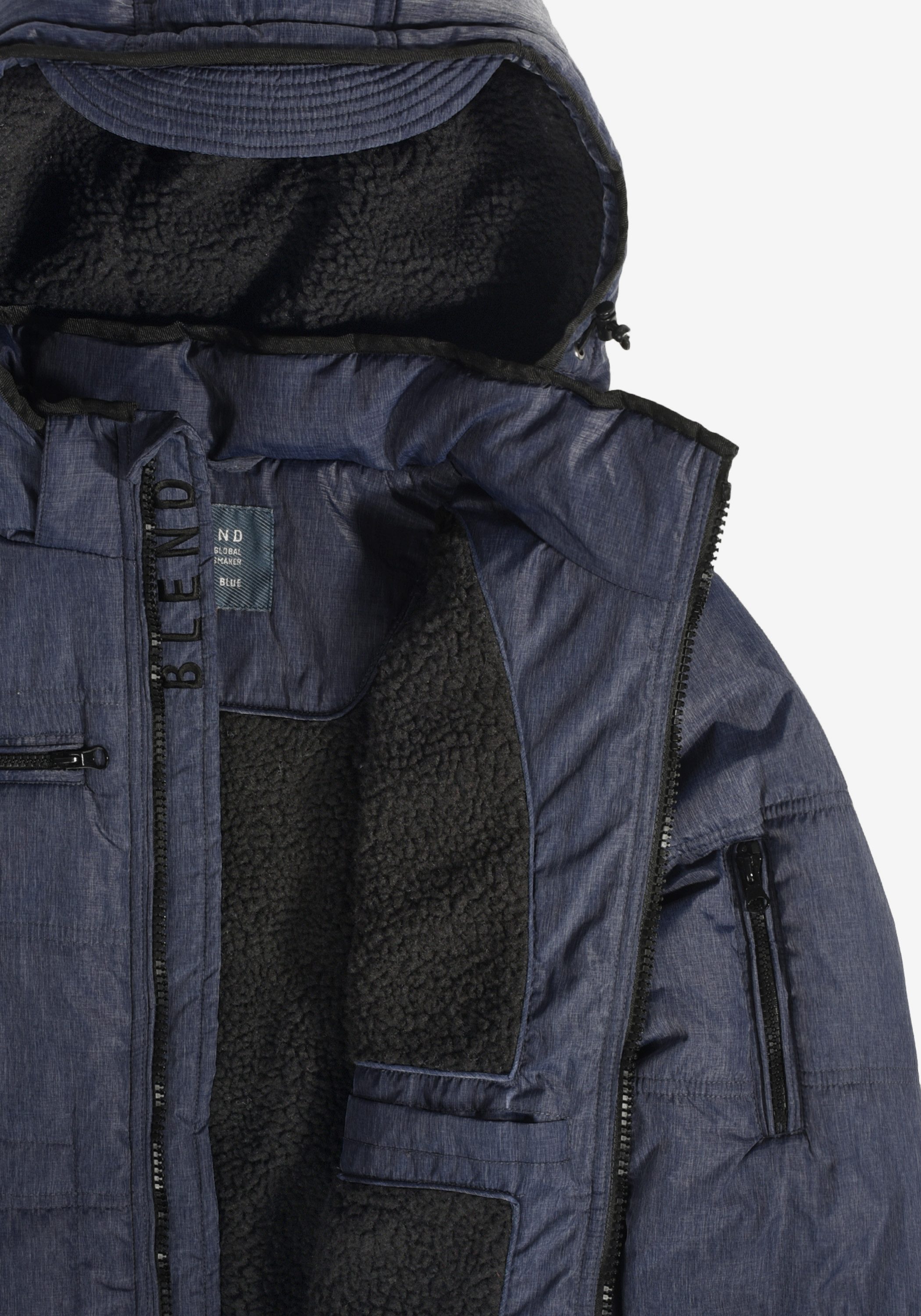 Blend Steppjacke BHBoris (1-St) Winterjacke mit abnehmbarer Kapuze und Teddyfutter