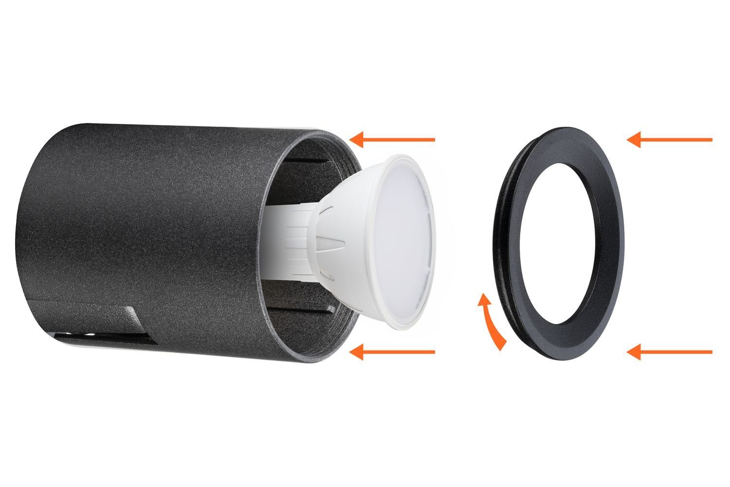 GU10 Nirual LED schwarz tauschbar - LED 4-flammig Deckenspots Deckenleuchte LEDANDO - - Spotle