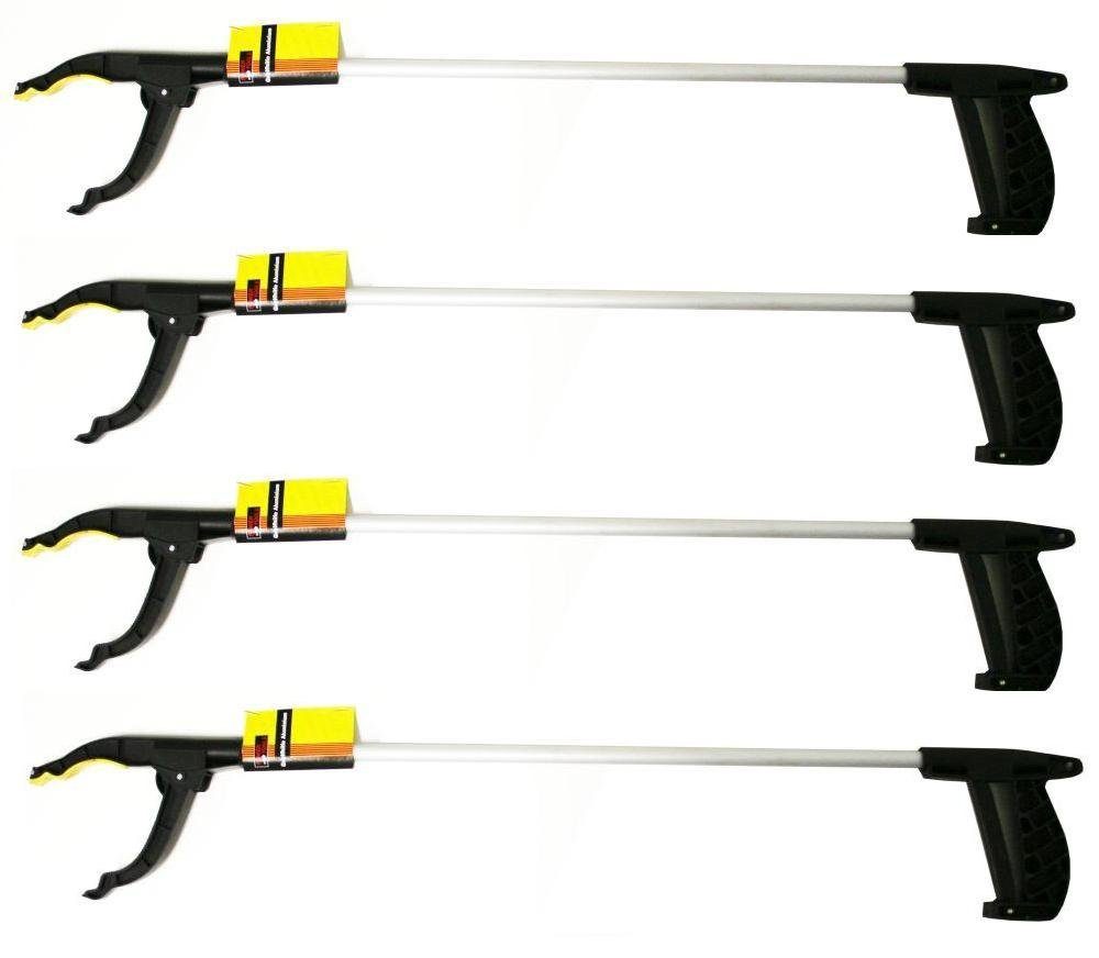 HAC24 Greifzange Müllzange Greifhilfe Abfall Müllsammler Müllgreifer Abfallgreifer, 4-tlg., 76 cm für Rechts- und Linkshänder geeignet