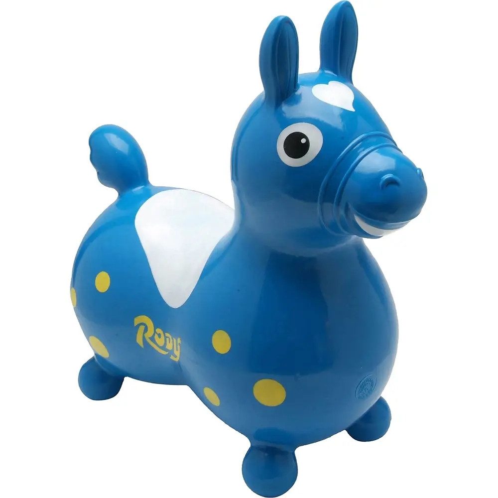 Vedes Schaukelpferd Jakobs 4019961 - Hüpfpferd Rody, blau, ca. 54 cm, ab 3 Jahren