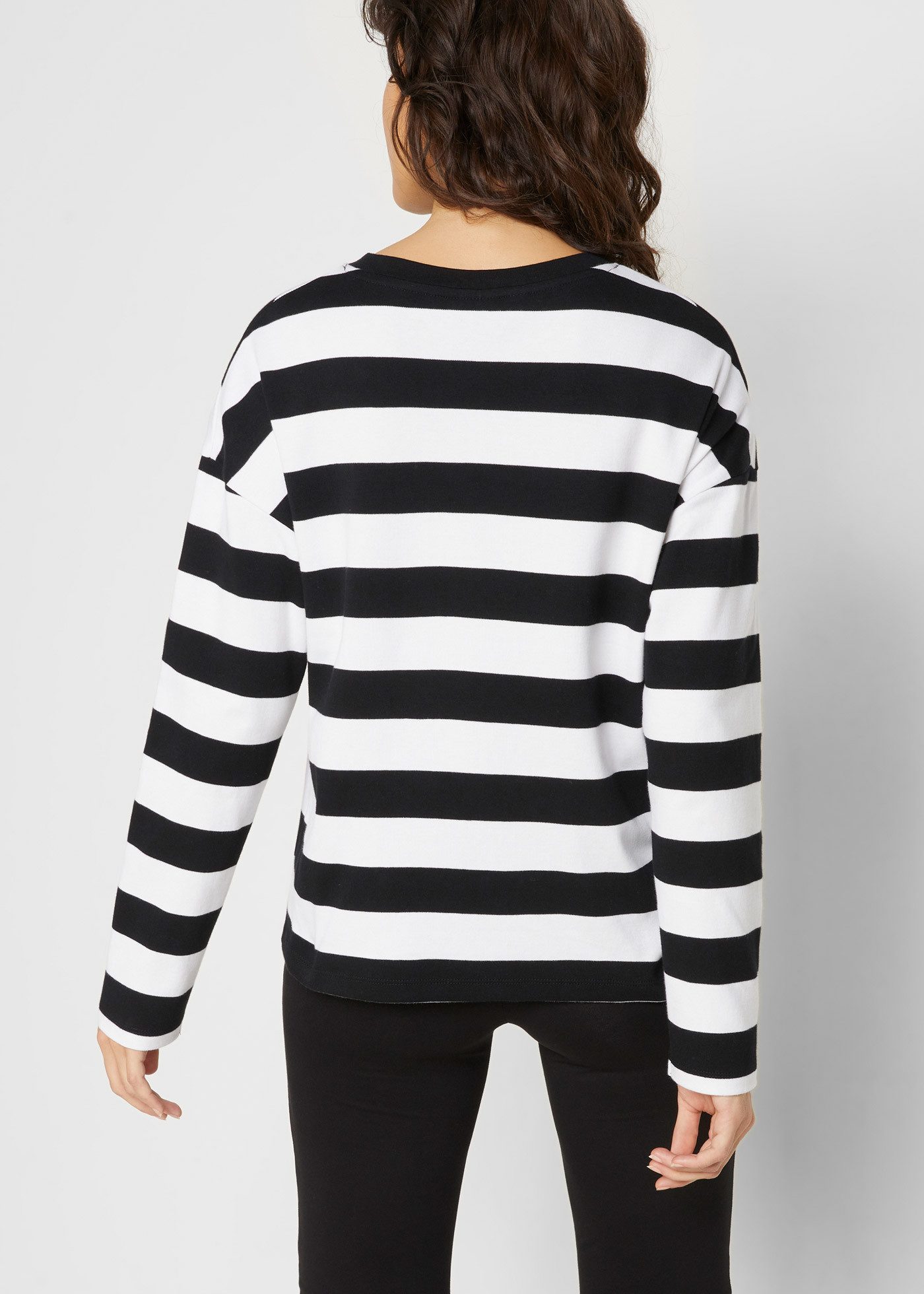 bonprix Langarmshirt (1-tlg) lässiger Oversize-Schnitt, überschnittene Schu günstig online kaufen