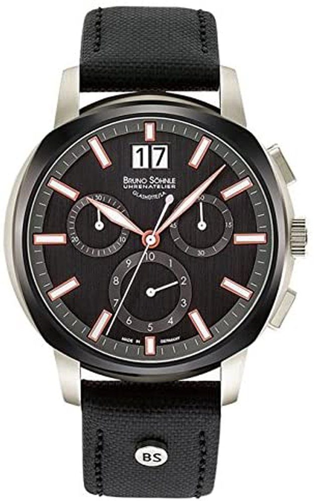 Bruno Soehnle Rindsleder-Armband, Wasserdicht – Klassisches Schwarzes Lederarmband Mit Schnalle, 22 Mm Breite