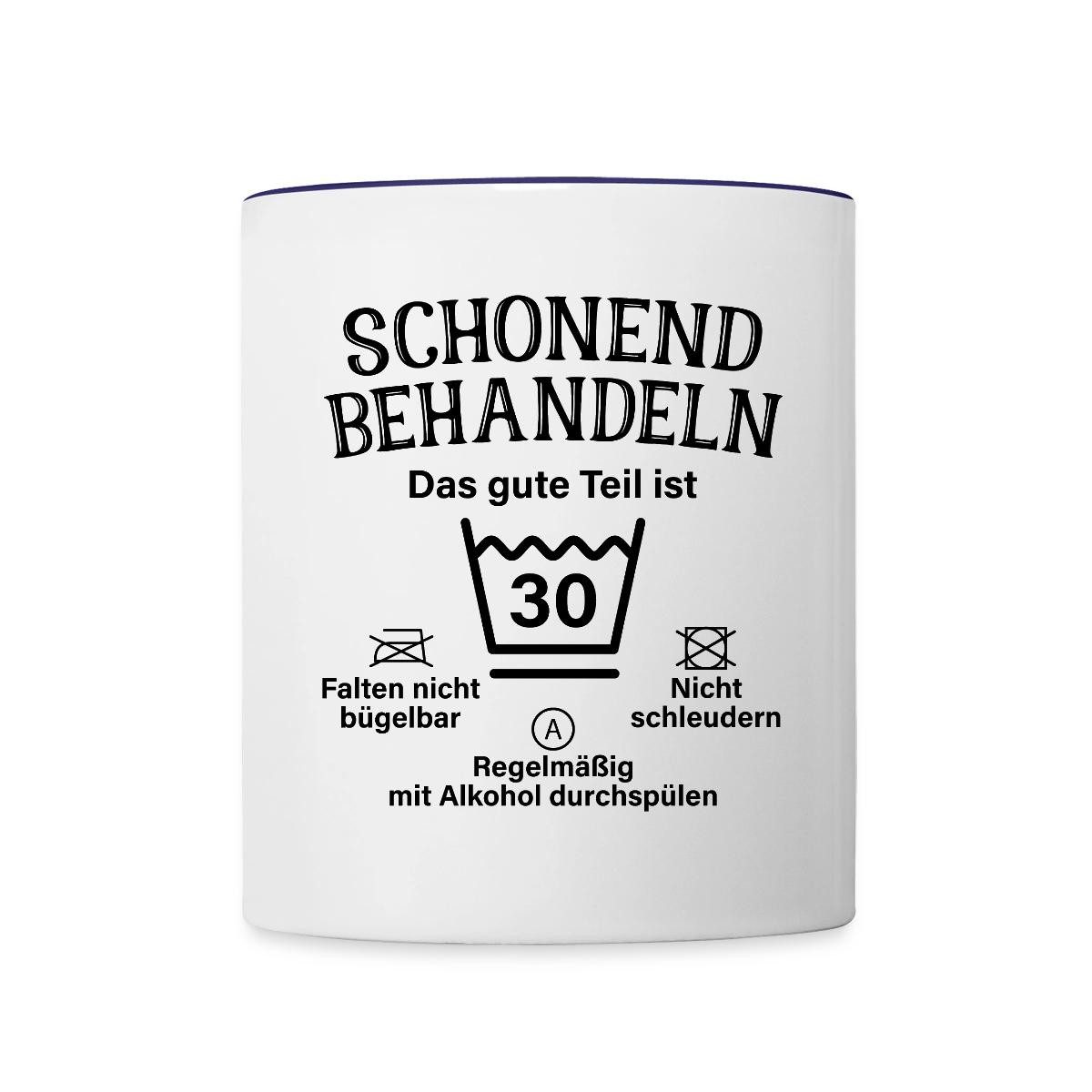 Spreadshirt Tasse Schonend Behandeln Geschenk Zum 30. Geburtstag Tasse Zweifarbig, Keramik