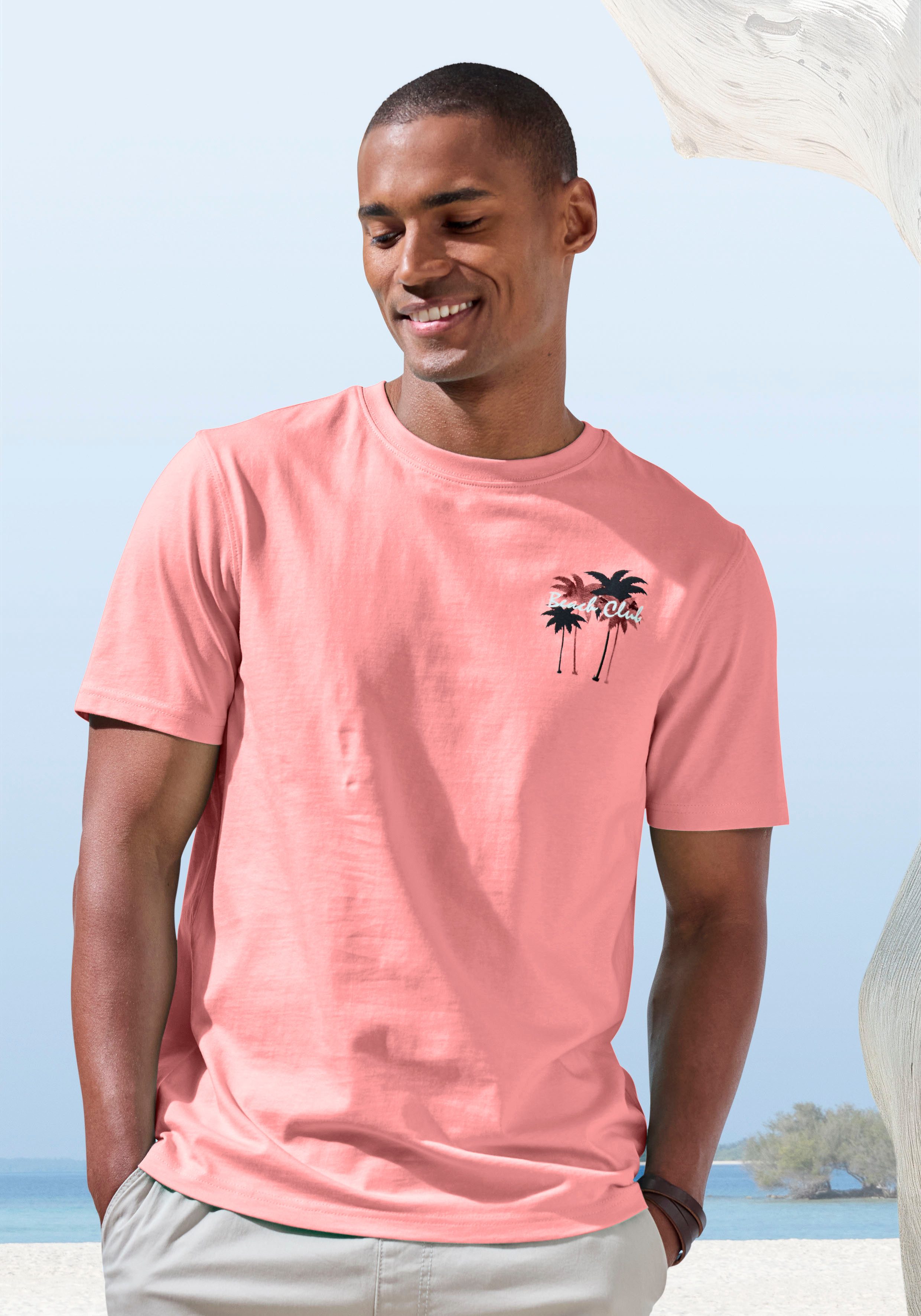 Beachtime T-Shirt mit großem Rückenprint Regular-Fit, mit Print vorn und hi günstig online kaufen
