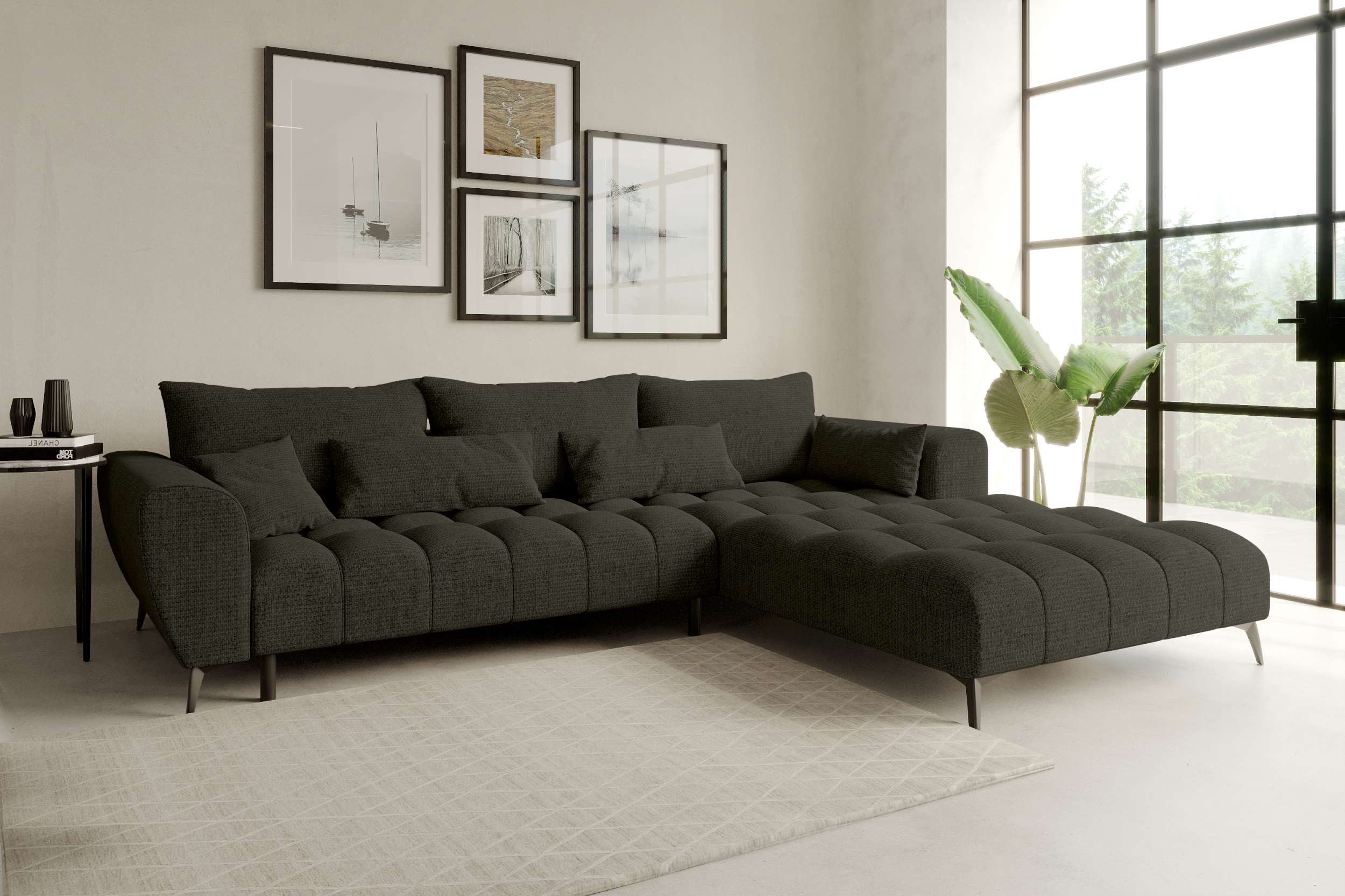 99rooms Ecksofa Ferrano, Sofa L-Form, Eckcouch, wählbar mit/ohne elektr. Si günstig online kaufen