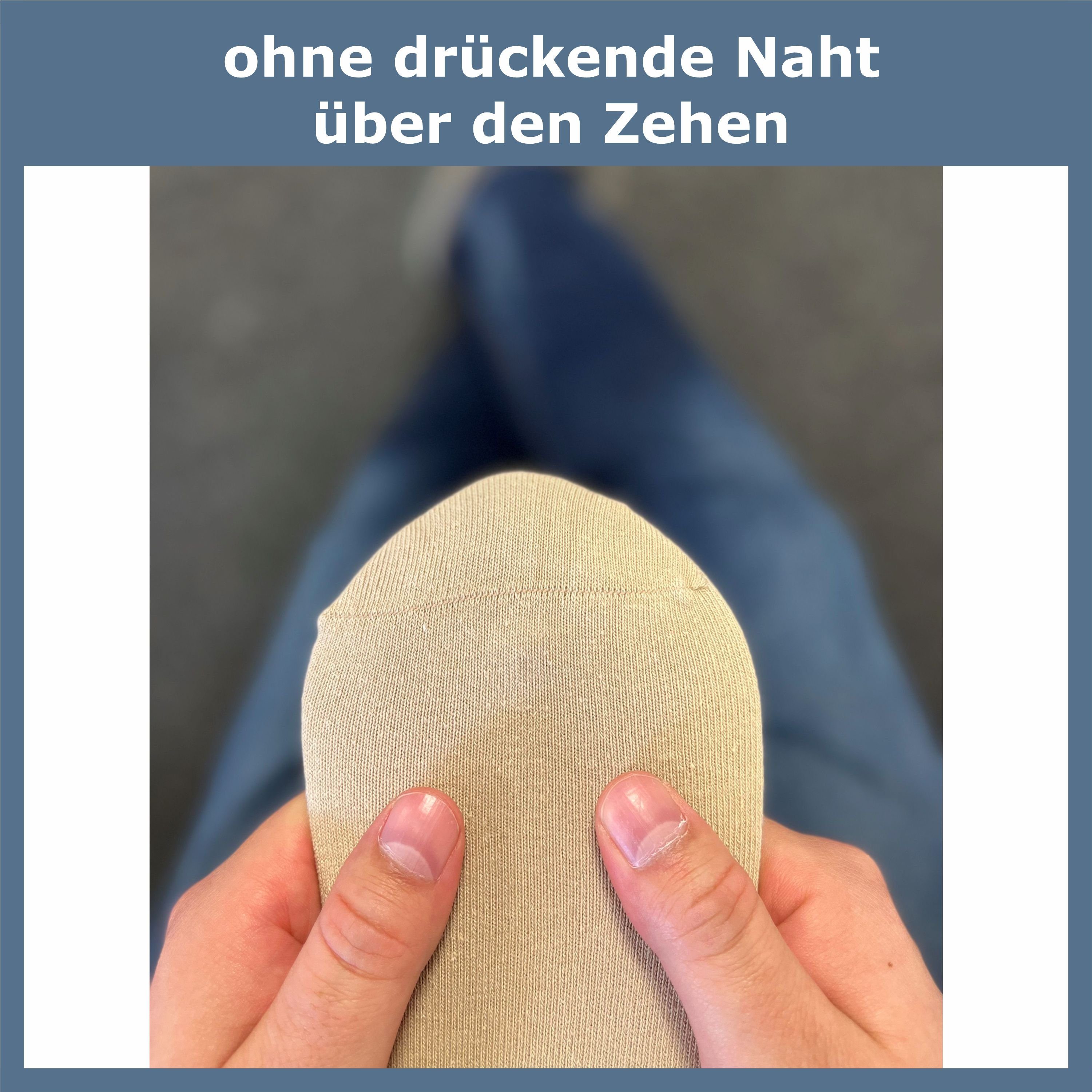 GAWILO Diabetikersocken für Damen ohne Gummidruck & ohne drückende Naht (6 Paar) Extra breiter Piquet-Strick am Komfortbund der nicht einschneidet