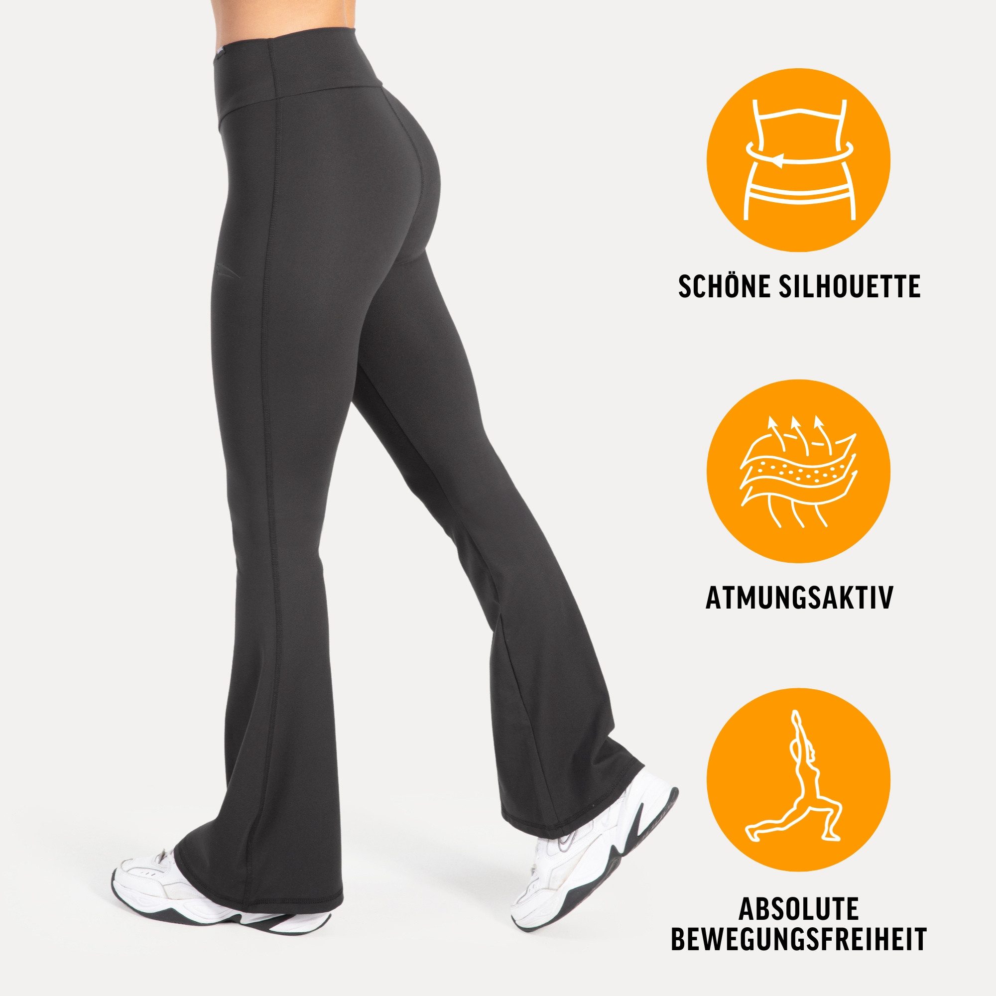 Smilodox Leggings Aurica, Figurbetonte High Waist Schlagleggings mit 3D Rub günstig online kaufen