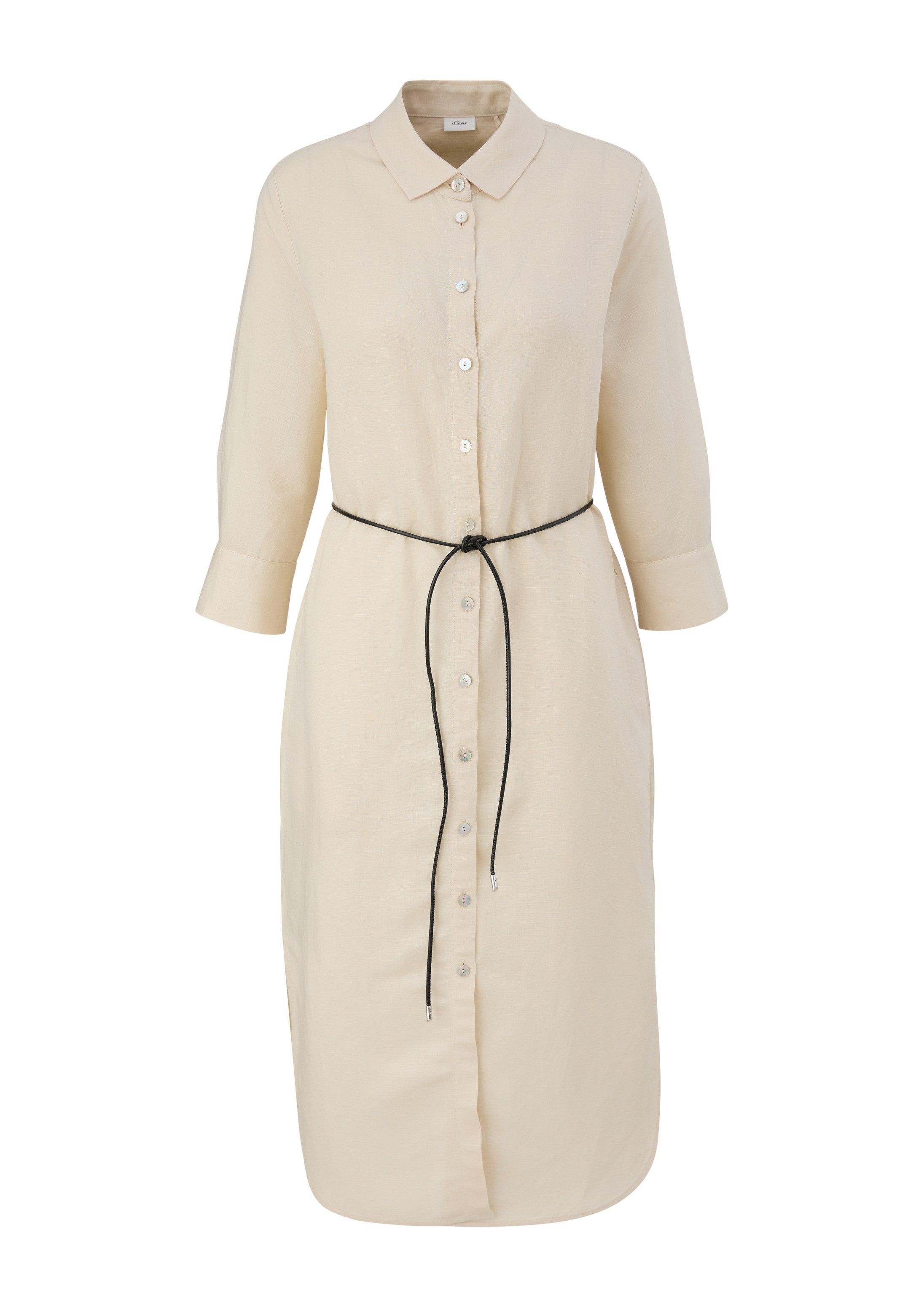 s.Oliver Midikleid Kleid Kleid aus Leinenmix