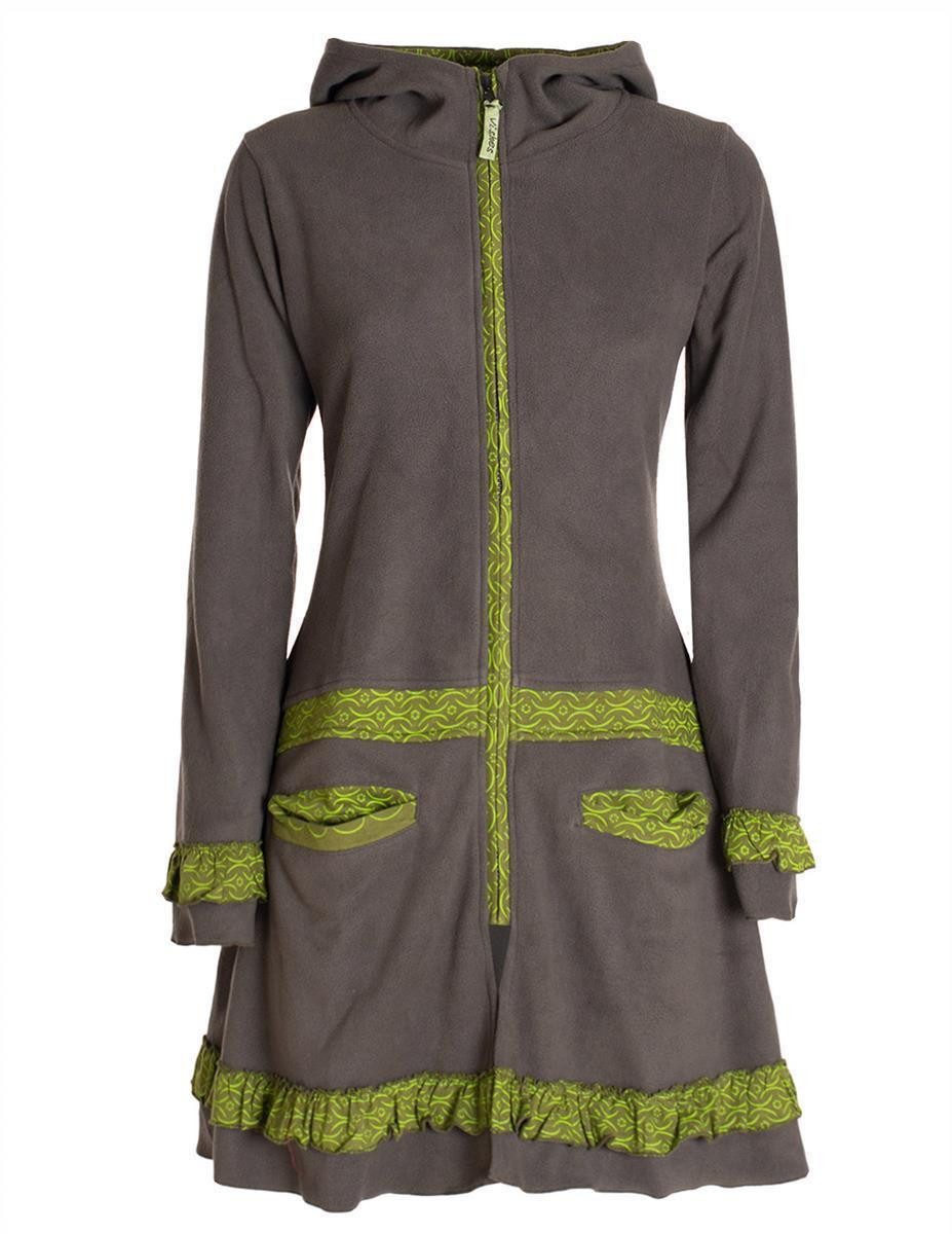 Vishes Kurzmantel Lange Fleecejacke Fleecemantel Übergangsjacke günstig online kaufen